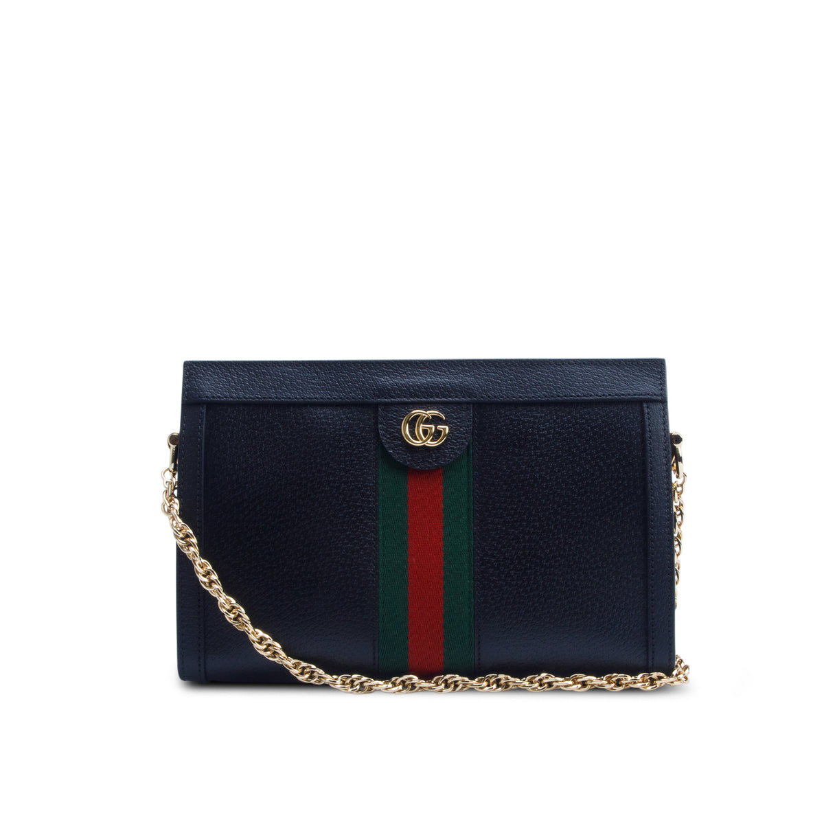Gucci Calfskin GG Web Small Ophidia Chain Shoulder Bag w/ Box