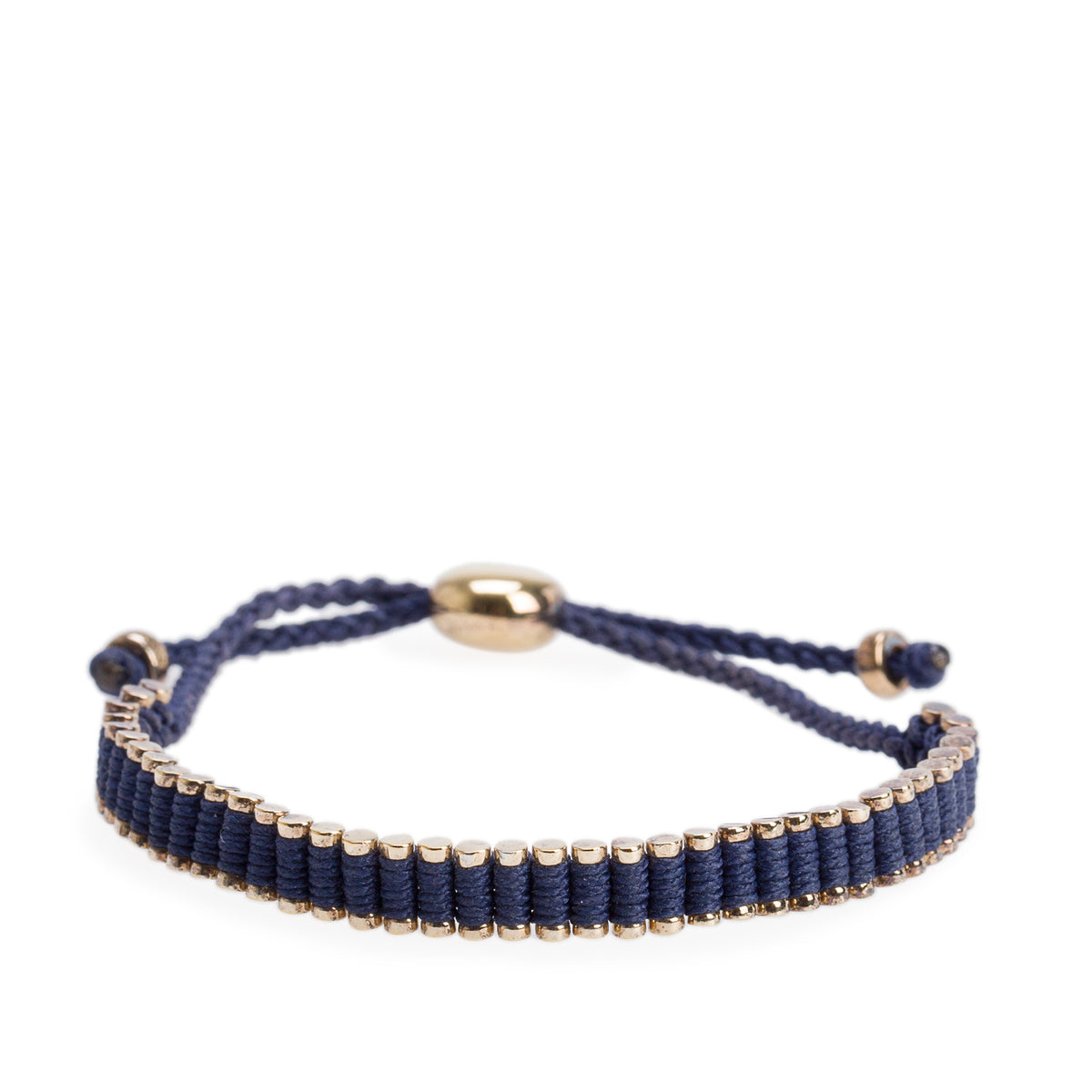 Links of London Yellow Gold Vermeil Sterling Silver Navy Cord Narrow Friendship Bracelet