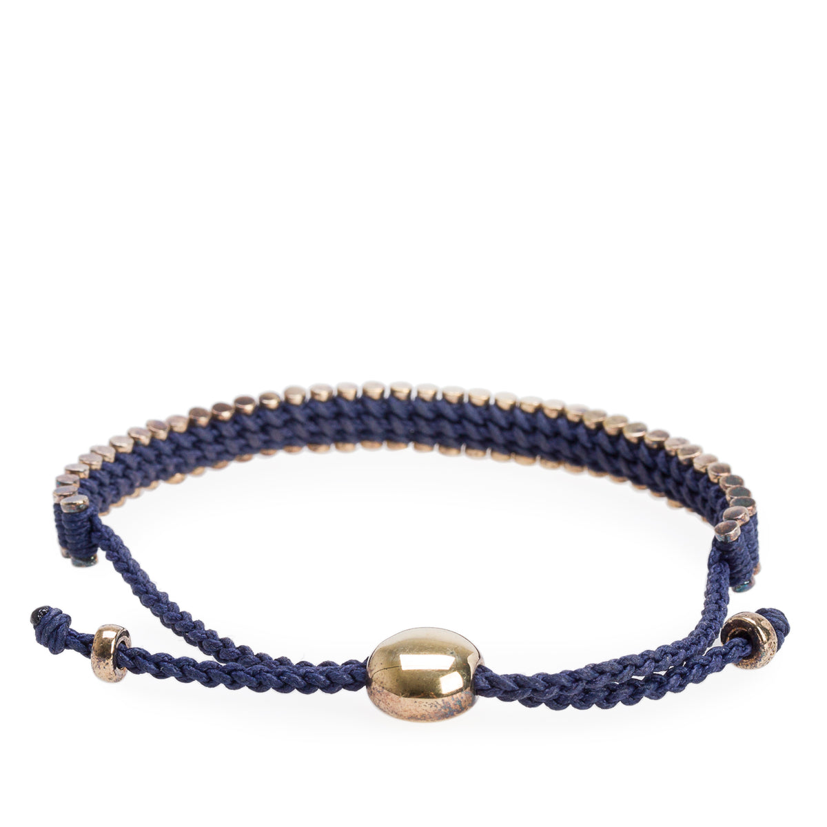 Links of London Yellow Gold Vermeil Sterling Silver Navy Cord Narrow Friendship Bracelet
