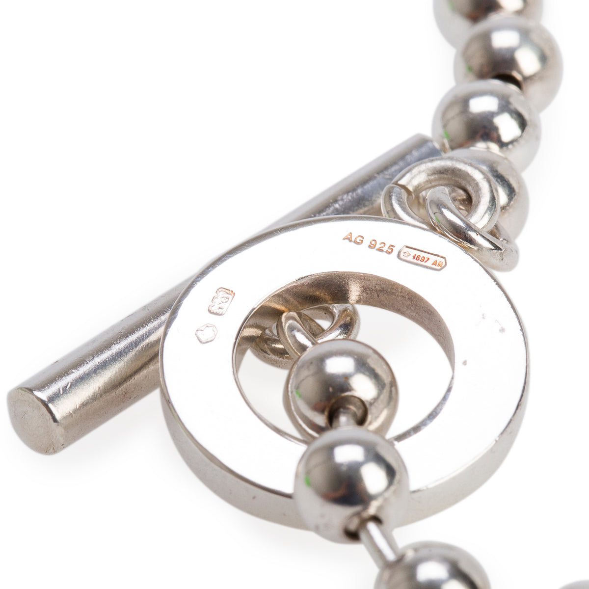 Gucci Sterling Silver Boule Chain Toggle Bracelet