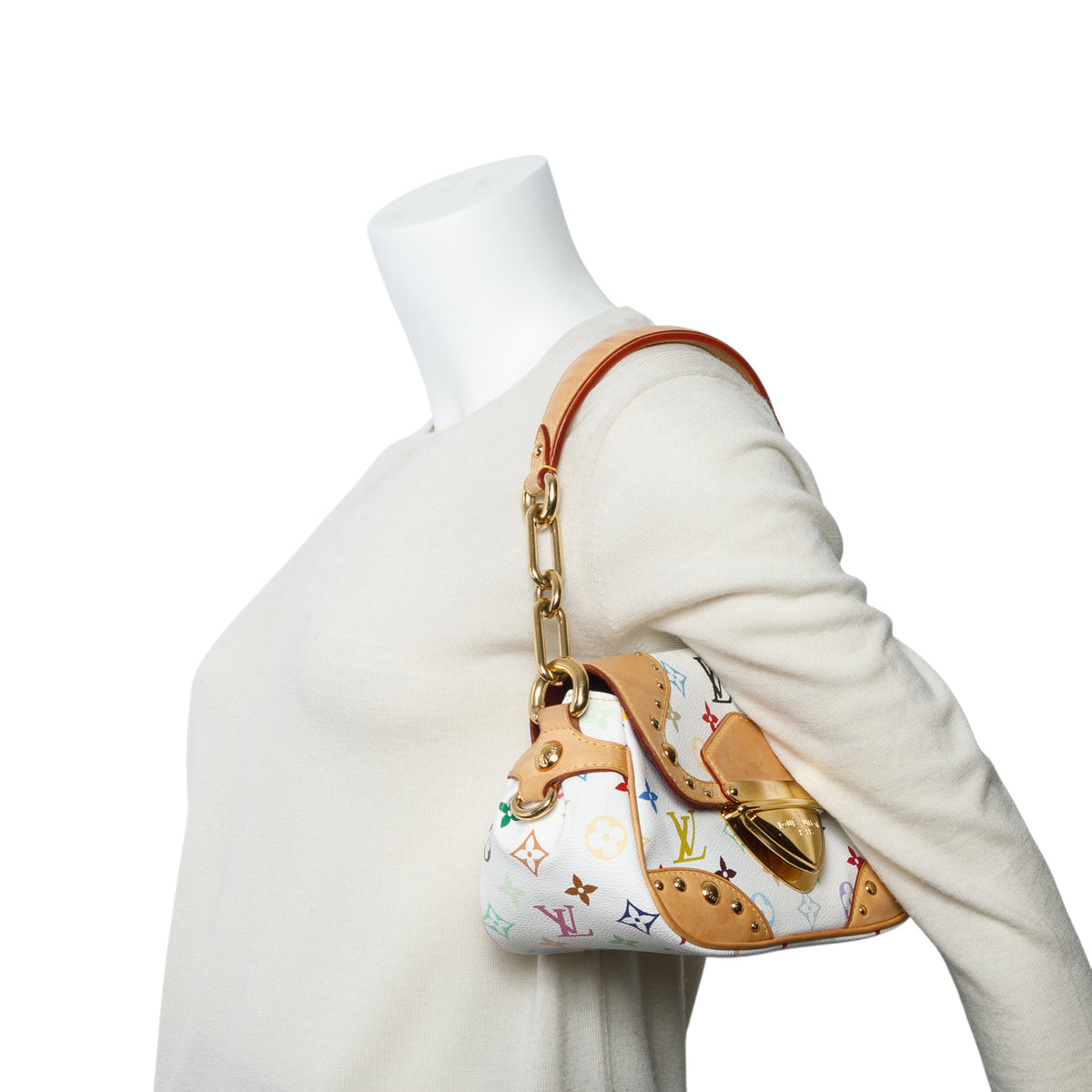 Louis Vuitton White Multicolor Monogram Marilyn Shoulder Bag