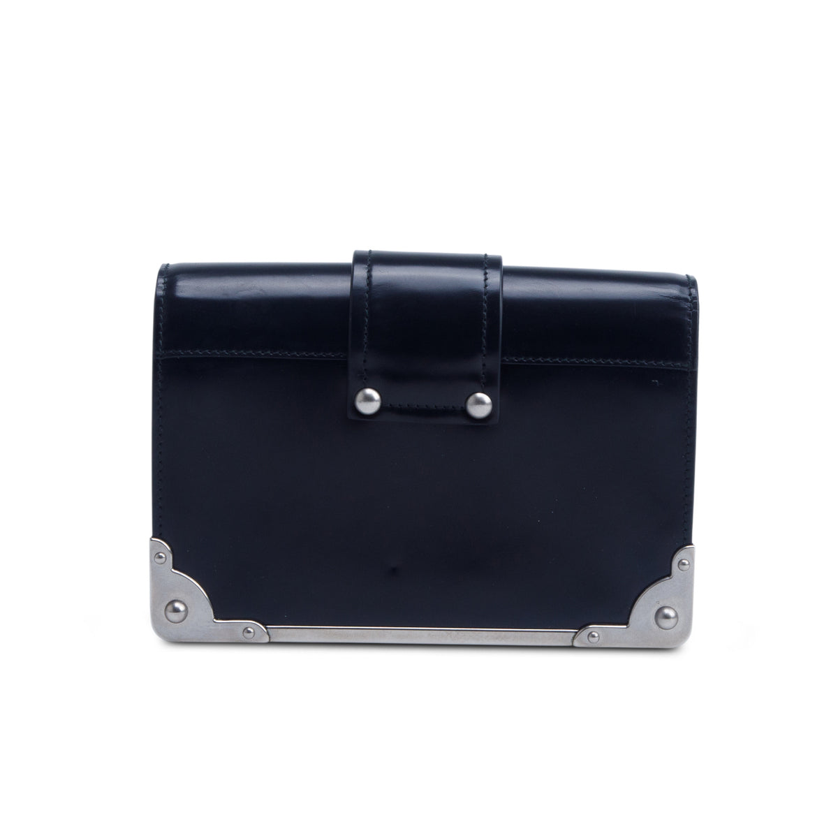 Prada Black Spazzolato Calfskin Cahier Bag w/ Straps