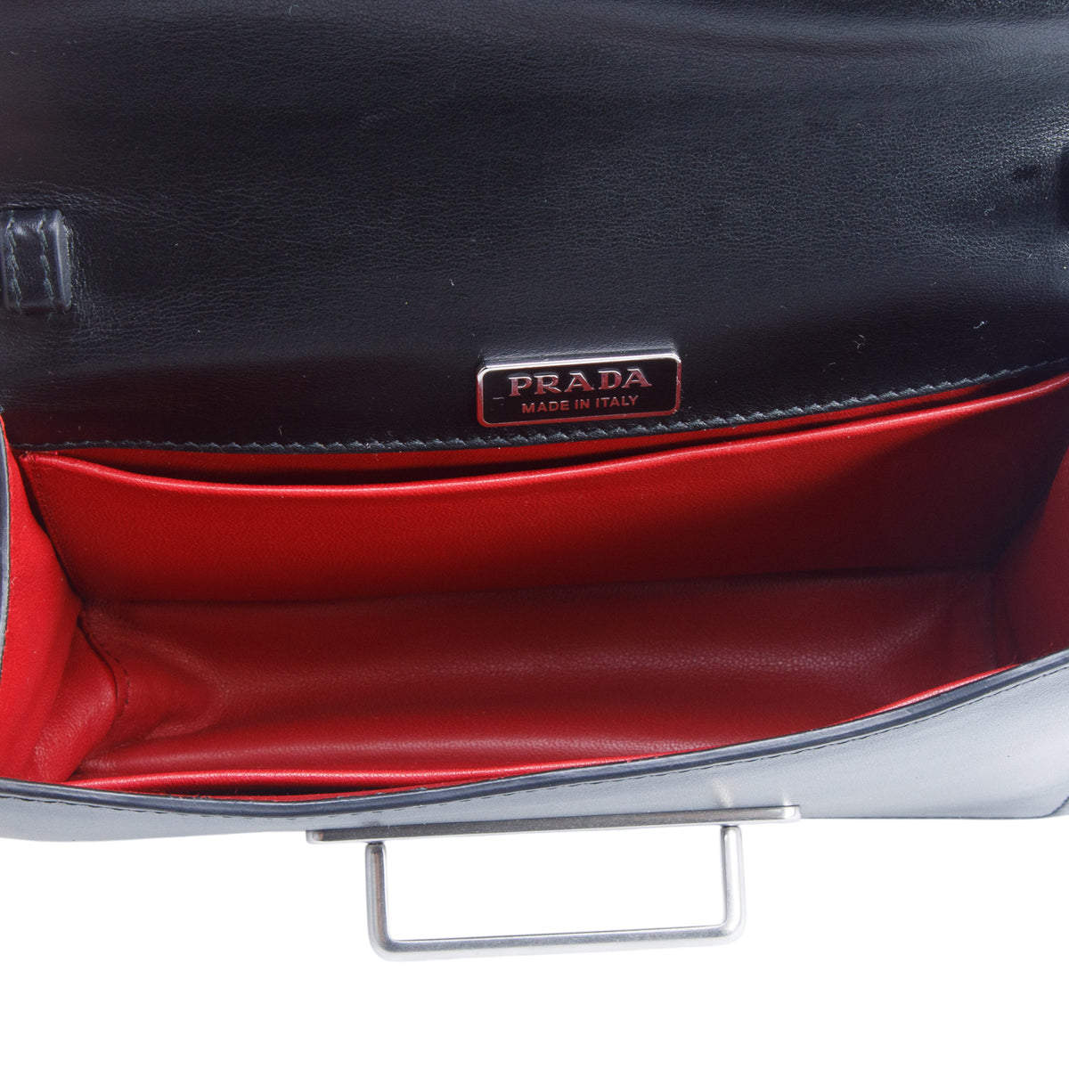 Prada Black Spazzolato Calfskin Cahier Bag w/ Straps