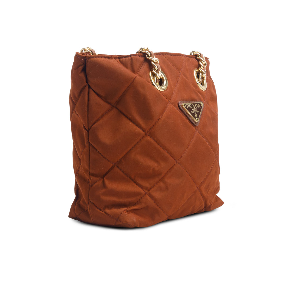 Prada Brown Tessuto Impuntu Quilted Tote w/ Authenticity Card