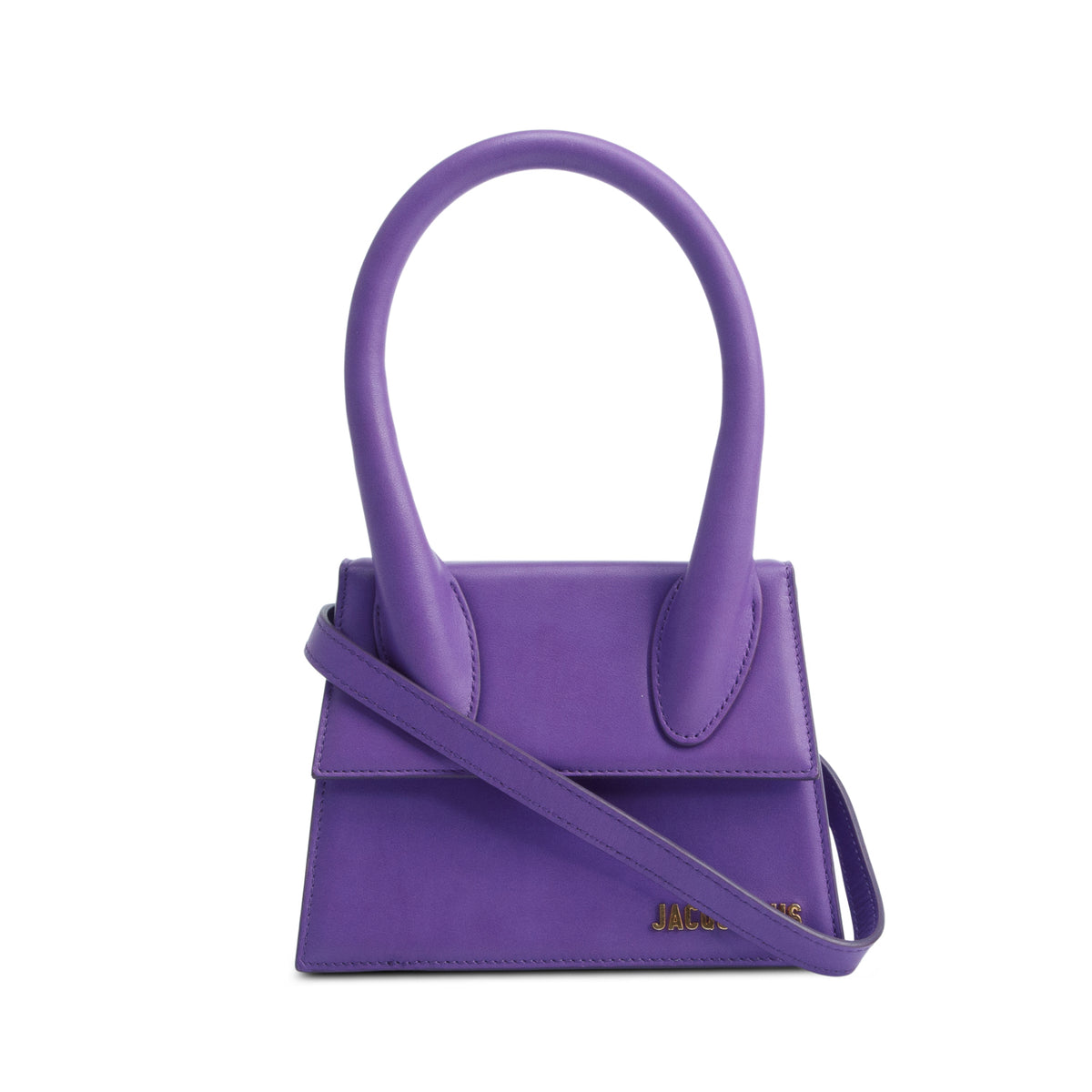 Jacquemus Purple Medium Signature Leather Le Chiquito Handle Bag w/ Strap