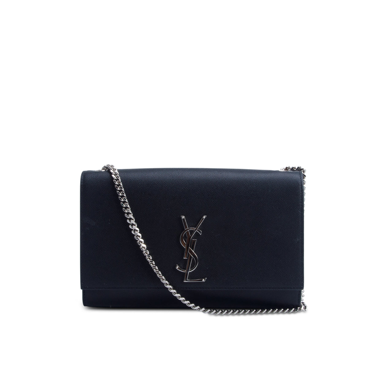 Saint Laurent 2021 Black Grain De Poudre Medium Kate Bag