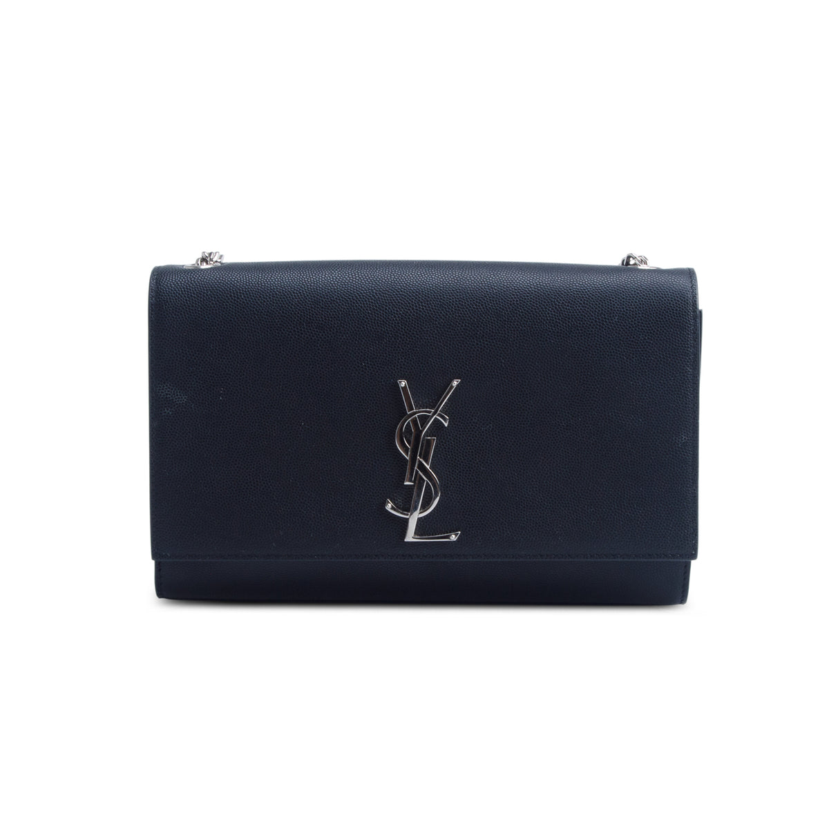 Saint Laurent 2021 Black Grain De Poudre Medium Kate Bag
