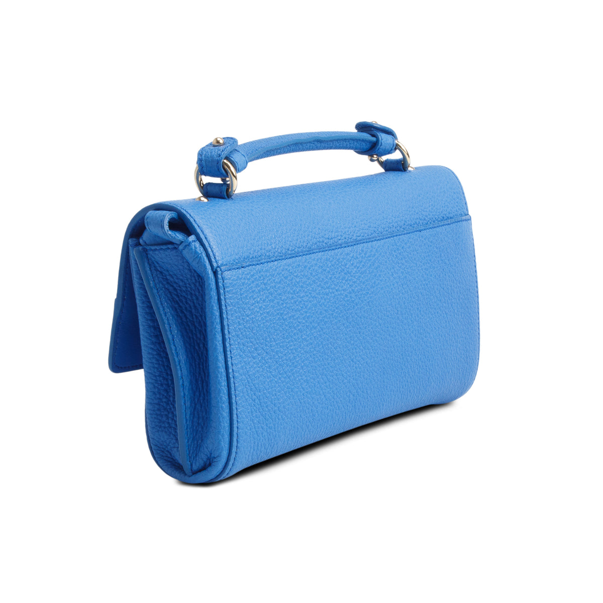 Ferragamo Blue Grained Calfskin Ably Crossbody Bag