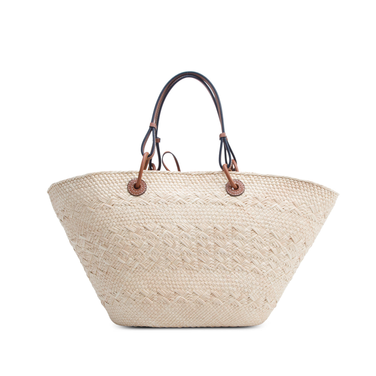 Loewe Naturel Calfskin Raffia Paulas Ibiza Medium Anagram Basket Tote Bag