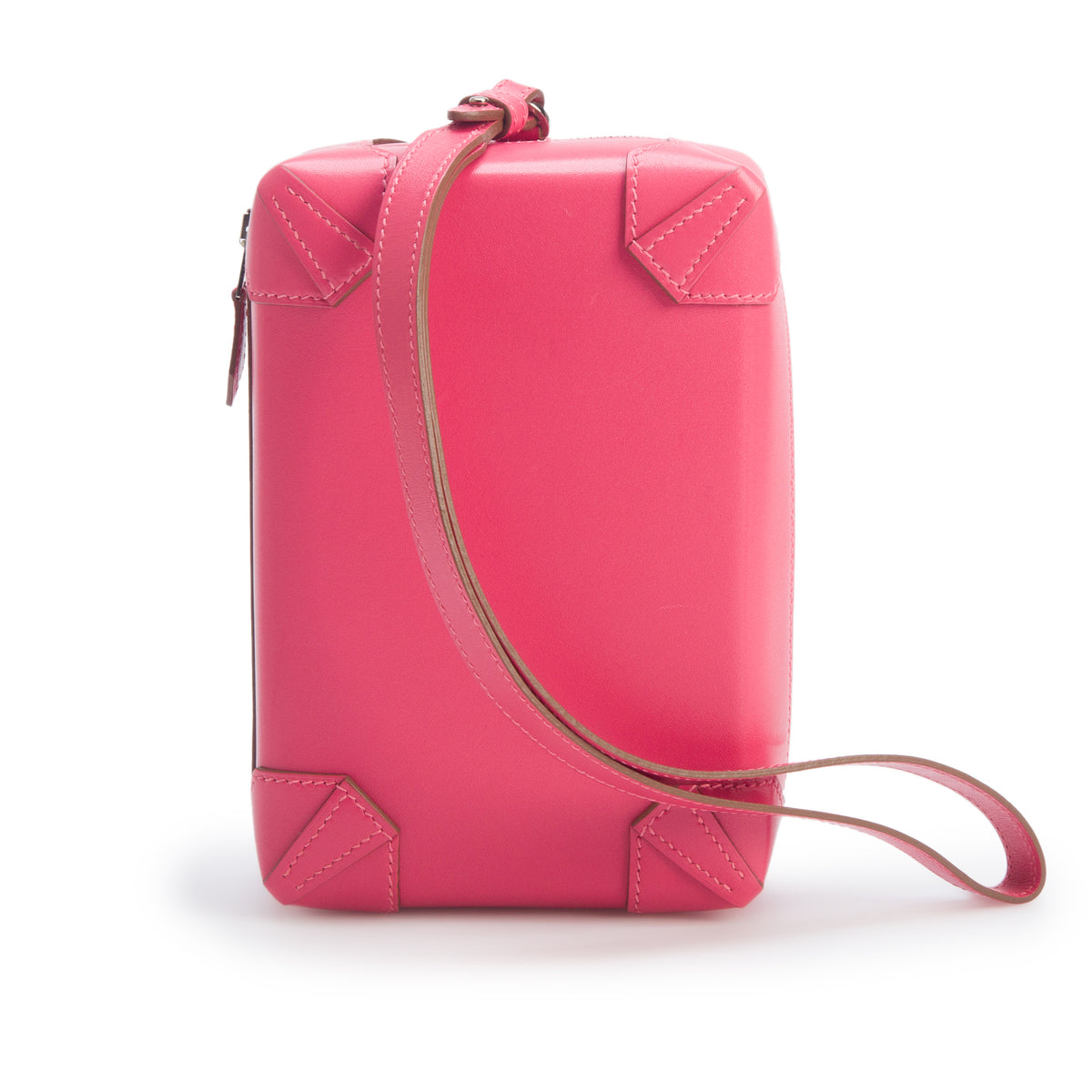 Hermes Rose Lipstick Tadelakt Mini Pochette Maxibox w/ Box
