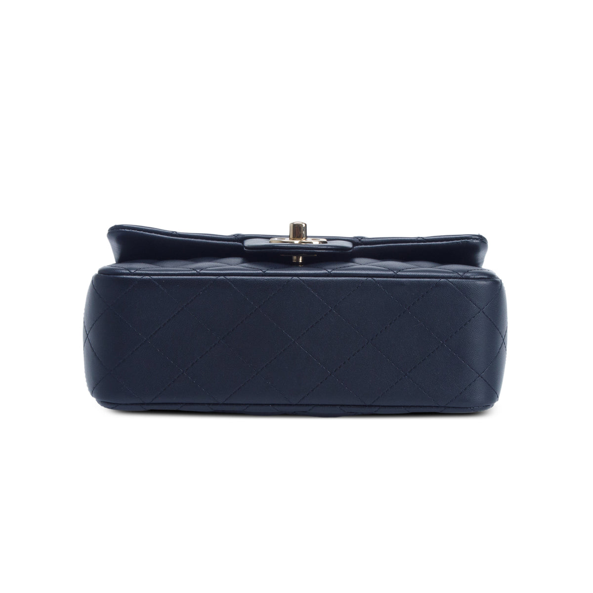 Chanel Black Lambskin Quilted Mini Top Handle Rectangular Flap