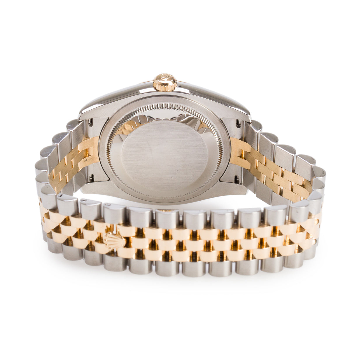 Rolex Stainless Steel & 18k Yellow Gold Datejust 36 MM Automatic Watch Silver Roulette Dial 116233 w/ Box & Papers