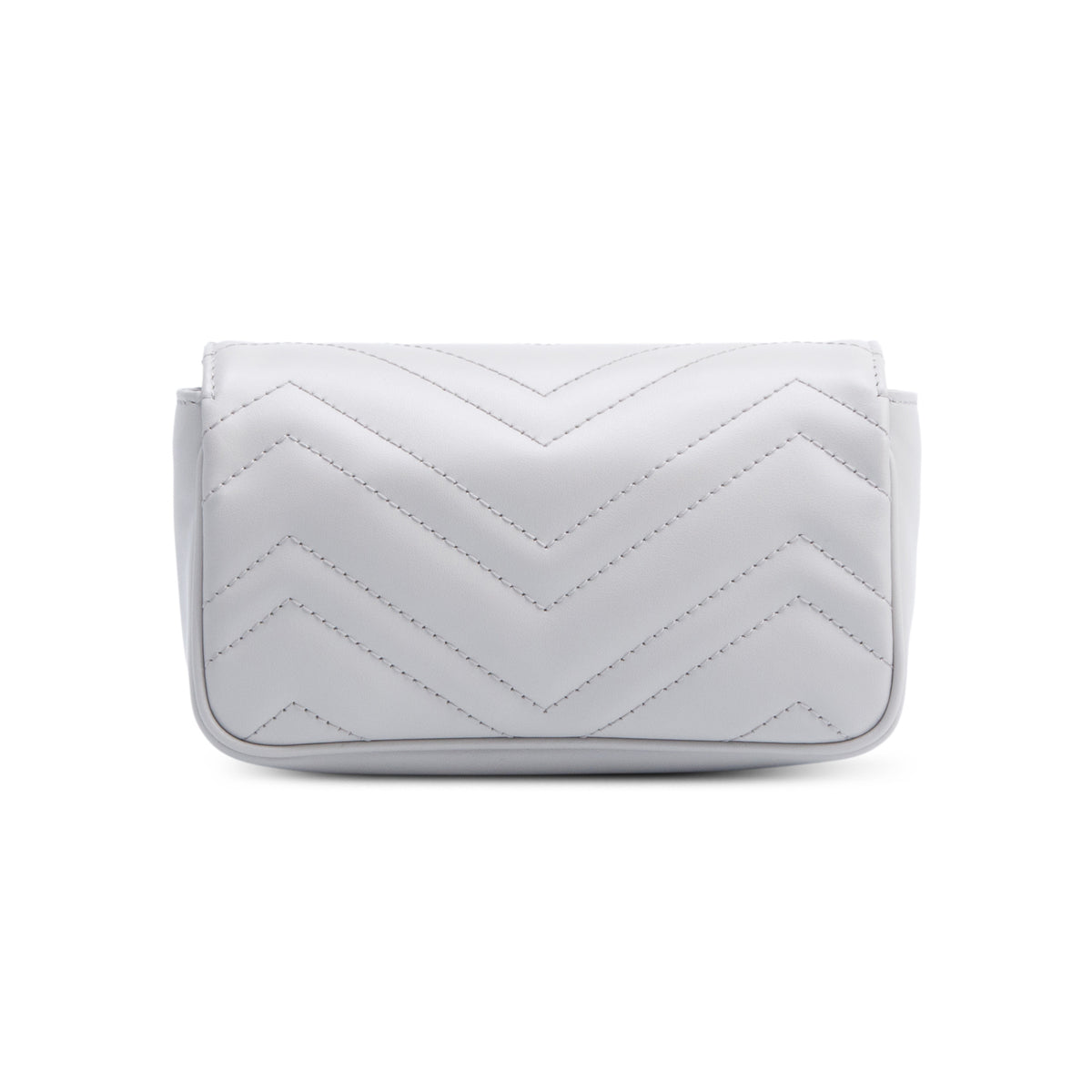 Gucci Grey GG Marmont Matelasse Leather Super Mini Bag w/ Box