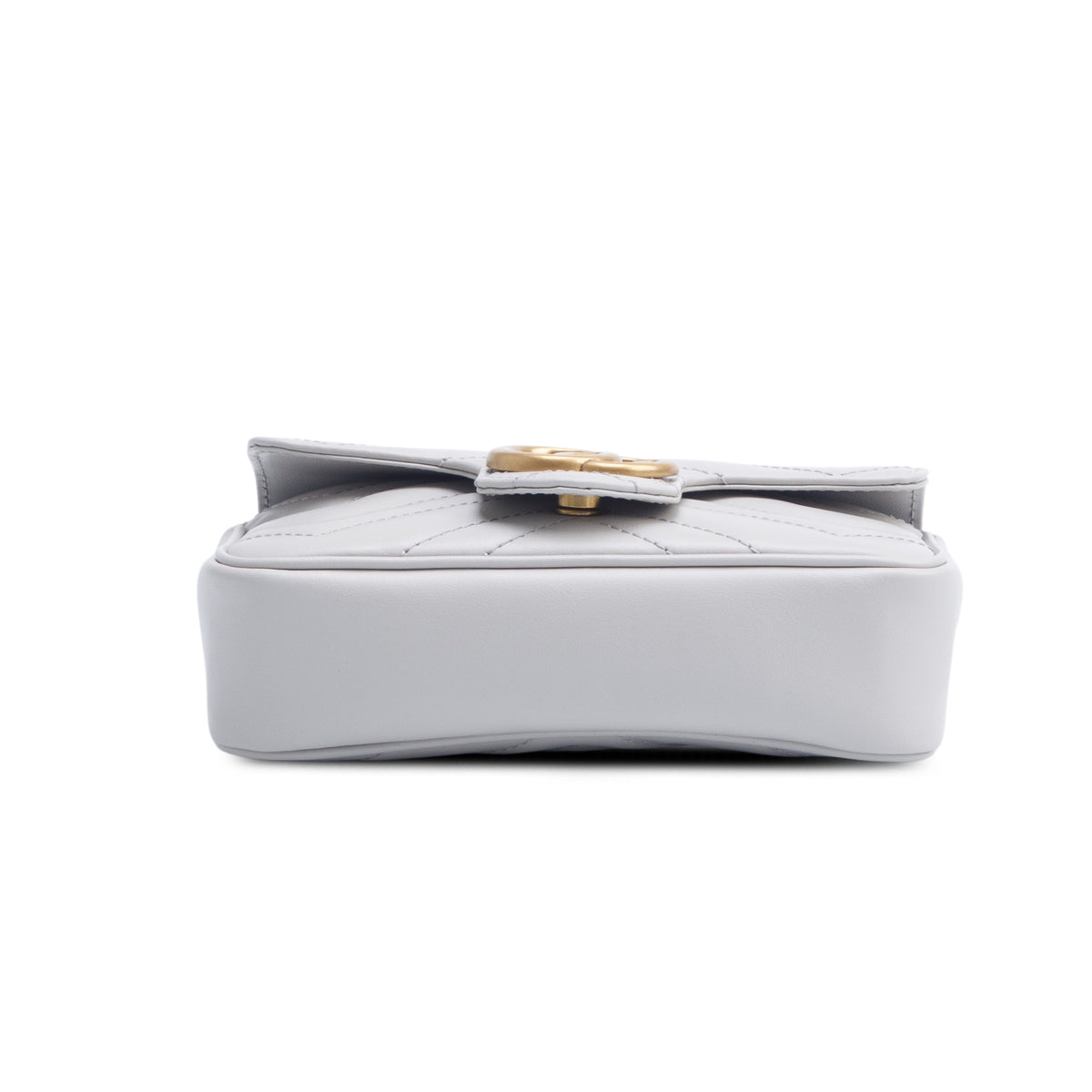 Gucci Grey GG Marmont Matelasse Leather Super Mini Bag w/ Box