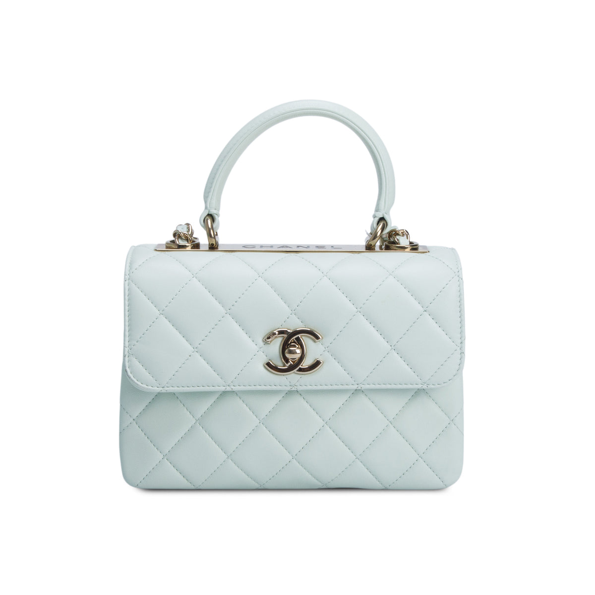 Chanel Green Quilted Lambskin Trendy CC Mini Top Handle Flap Bag