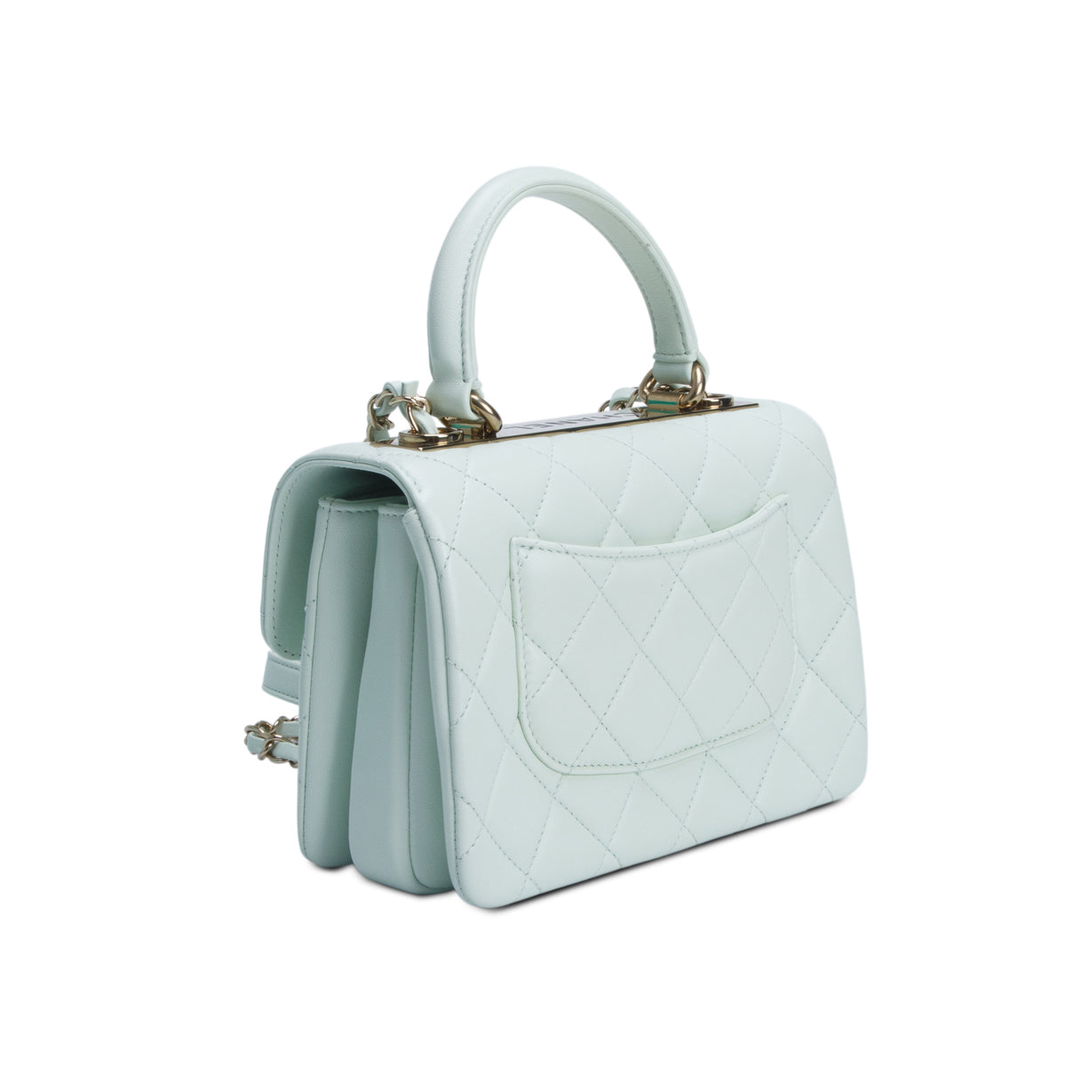 Chanel Green Quilted Lambskin Trendy CC Mini Top Handle Flap Bag