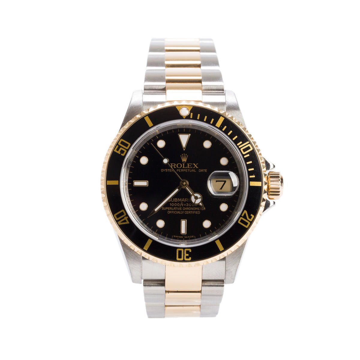Rolex Stainless Steel & 18k Yellow Gold Submariner Date 40 MM Automatic Watch Black Dial 16613LN w/ Papers