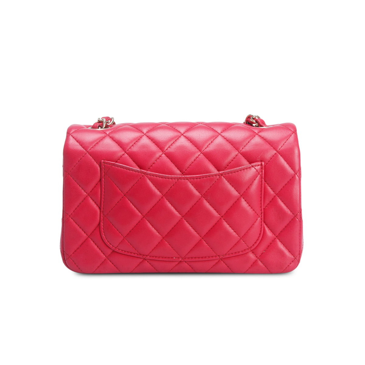 Chanel Pink Lambskin Quilted Mini Rectangular Flap Bag w/ Authenticity Card
