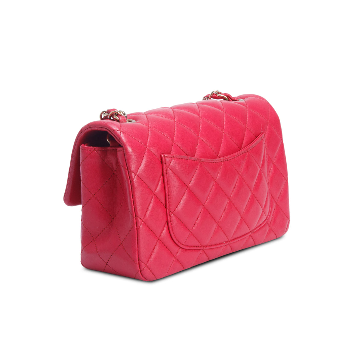 Chanel Pink Lambskin Quilted Mini Rectangular Flap Bag w/ Authenticity Card