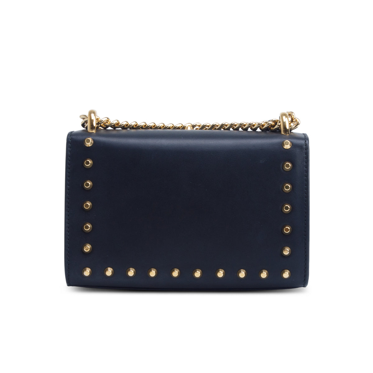 Gucci Black Calfskin Studded Small Padlock Shoulder Bag