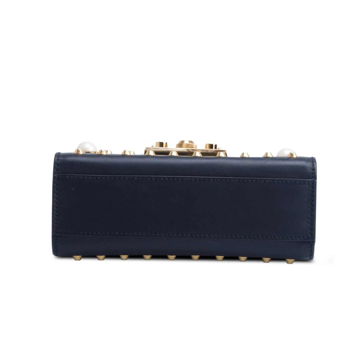 Gucci Black Calfskin Studded Small Padlock Shoulder Bag