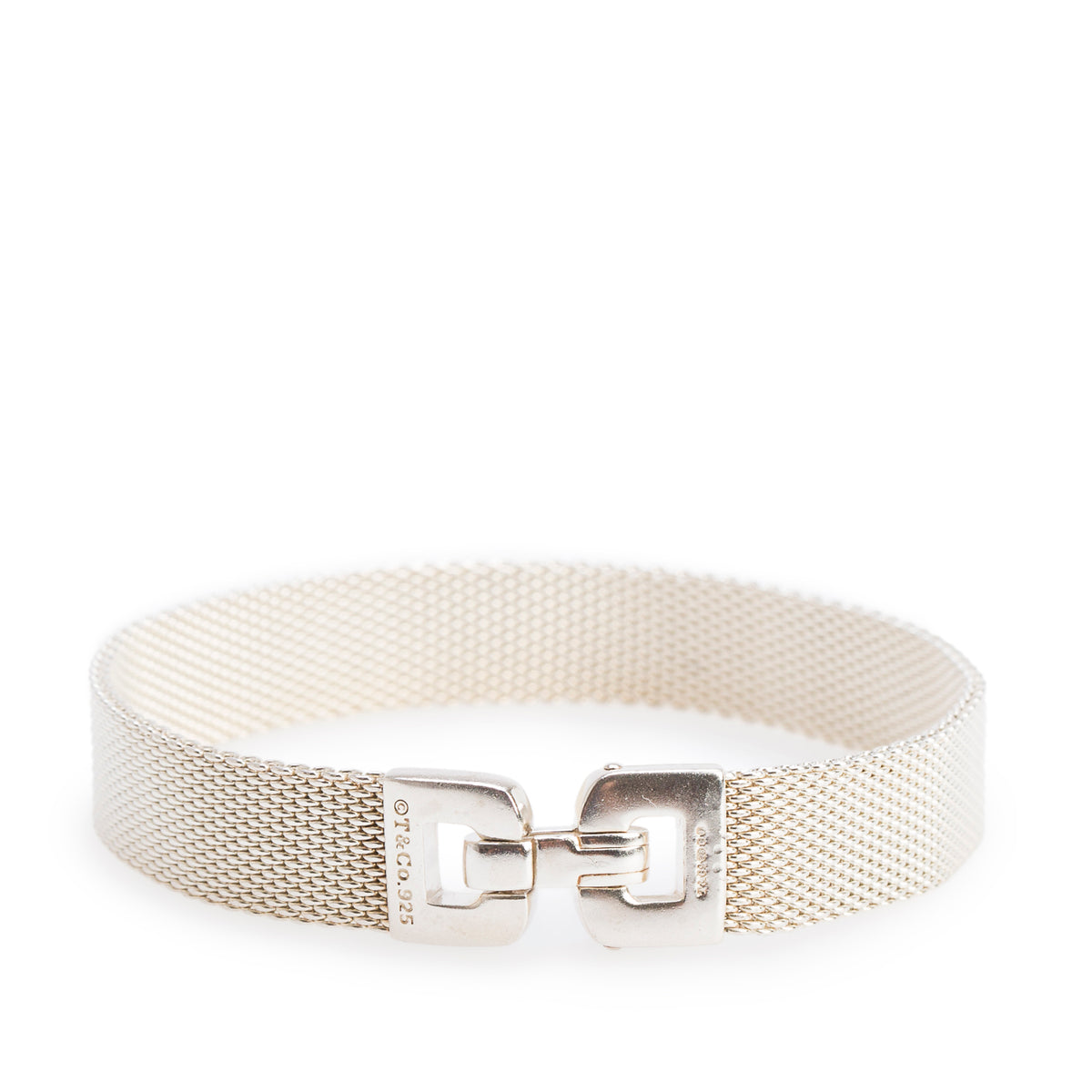 Tiffany & Co. Sterling Silver Somerset Mesh Buckle Bracelet