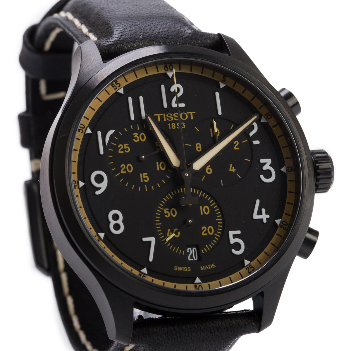 Tissot 2021 Black PVD Stainless Steel 45 MM Chrono XL Quartz Watch Black Dial w/ Box & Papers