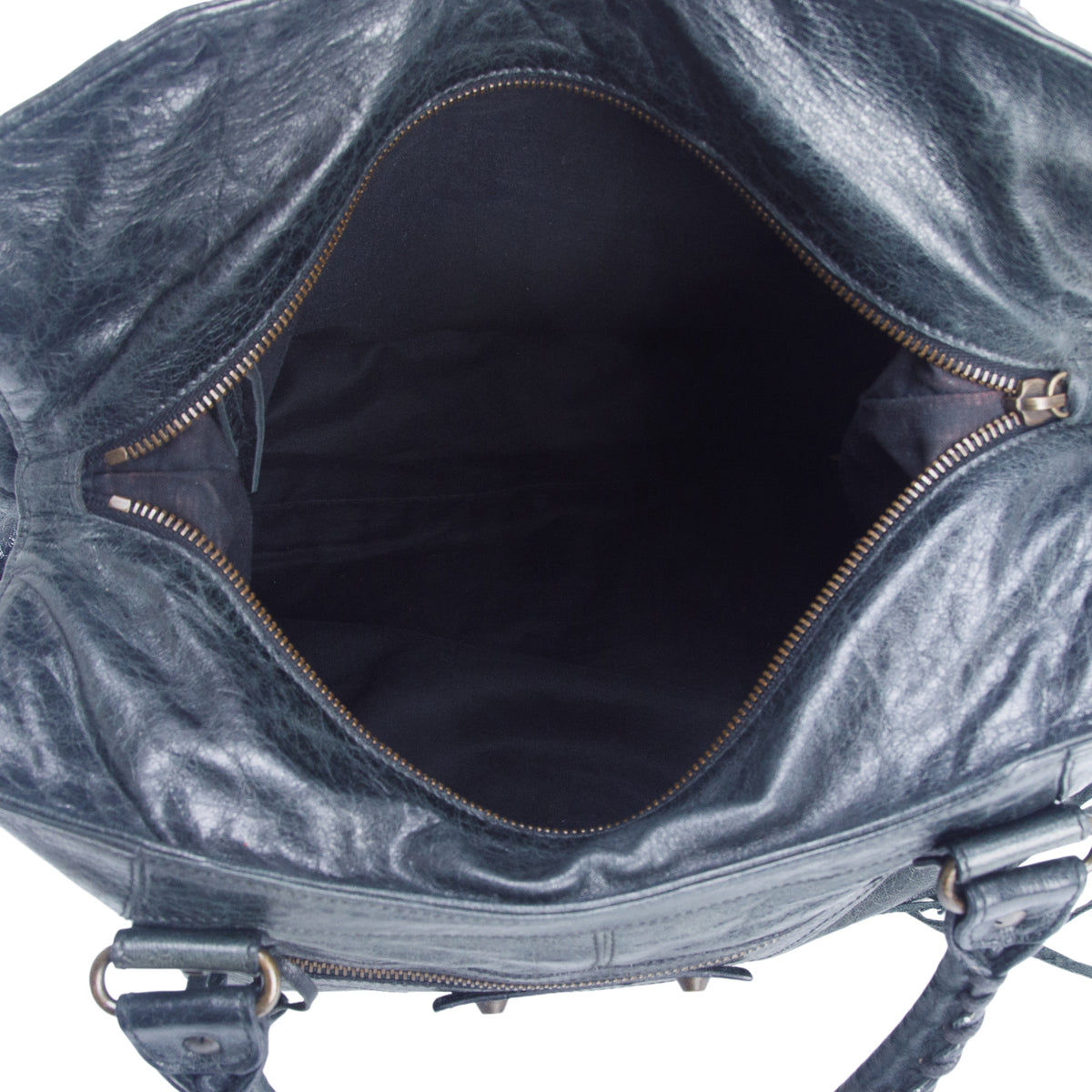 Balenciaga Green Agneau Classic Hardware Brief Tote