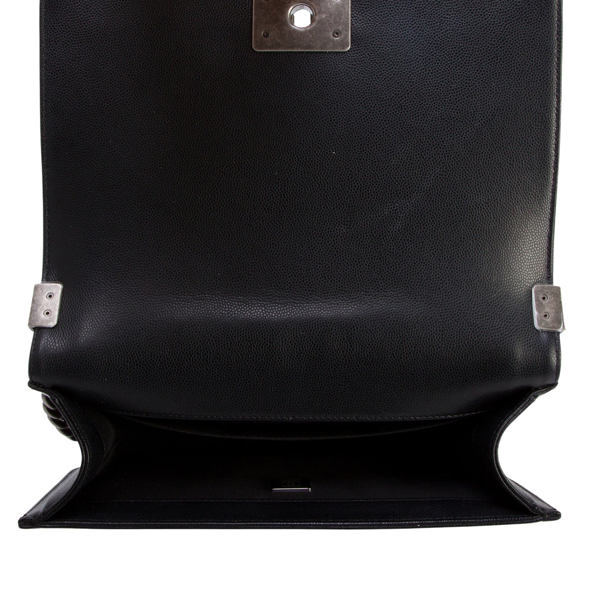 Chanel 2021 Black Quilted Caviar Medium Boy Flap Bag w/ Box & Receipt