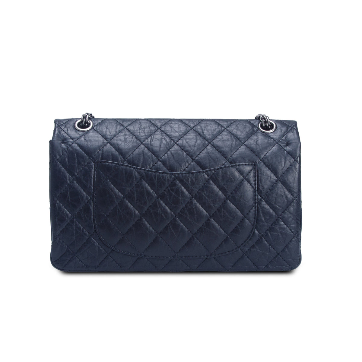 Chanel Black Aged Calfskin Quilted 2.55 Reissue 226 Flap w/ Authenticity Card
