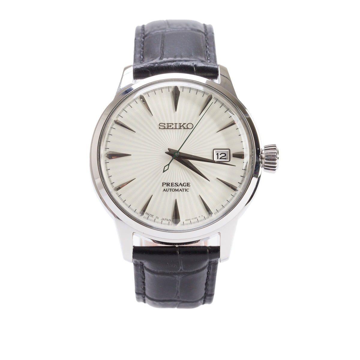 Seiko Stainless Steel Presage 40 MM Automatic Watch Silver Dial SRPG23J1 w/ Box, Papers & Extra Strap