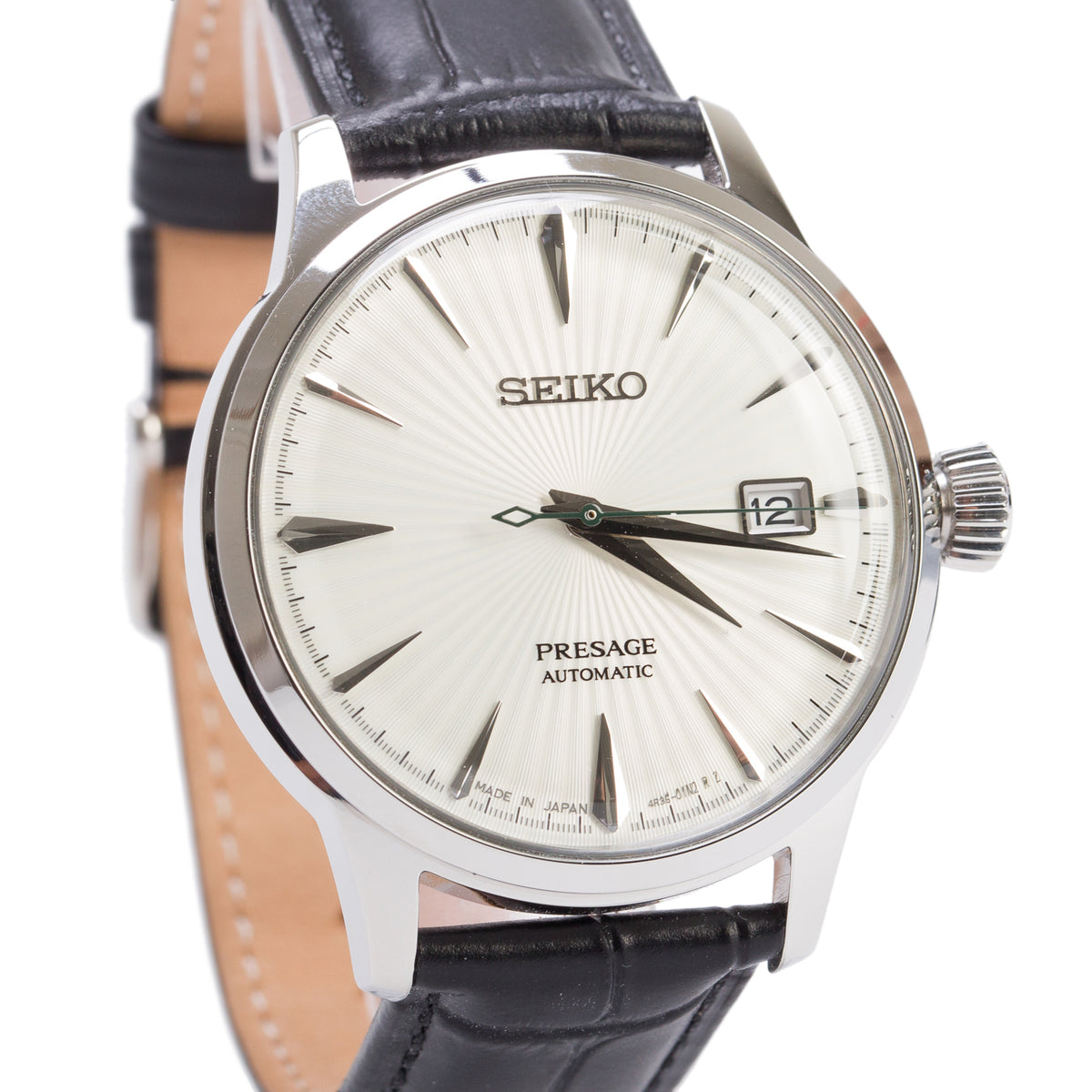 Seiko Stainless Steel Presage 40 MM Automatic Watch Silver Dial SRPG23J1 w/ Box, Papers & Extra Strap