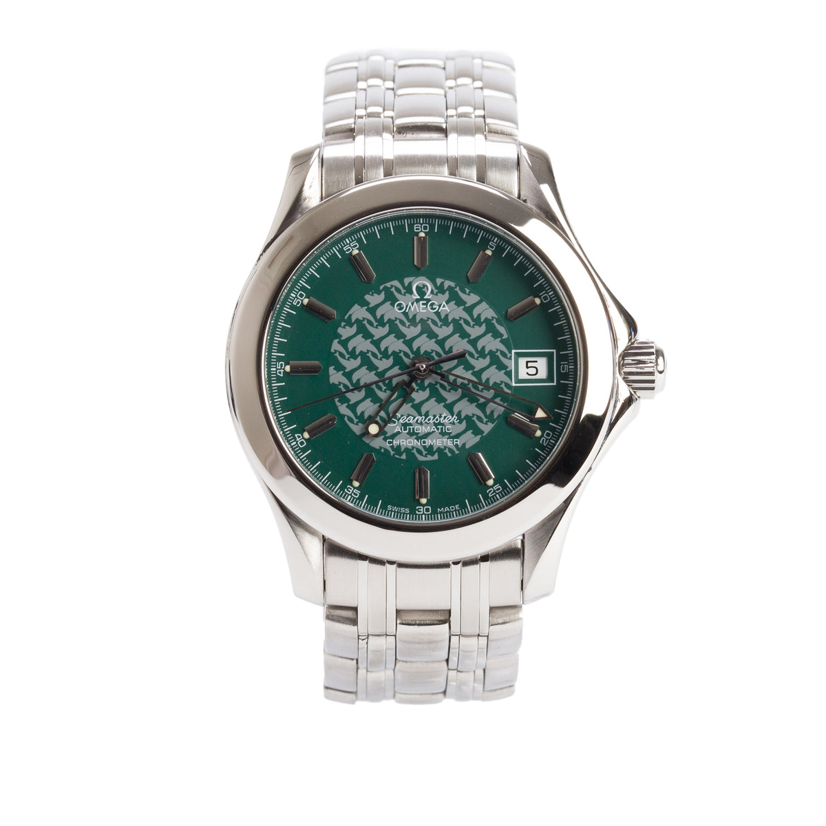 Omega Limited Edition Stainless Steel Jack Mayol Seamaster 36 MM Automatic Watch Green Dial