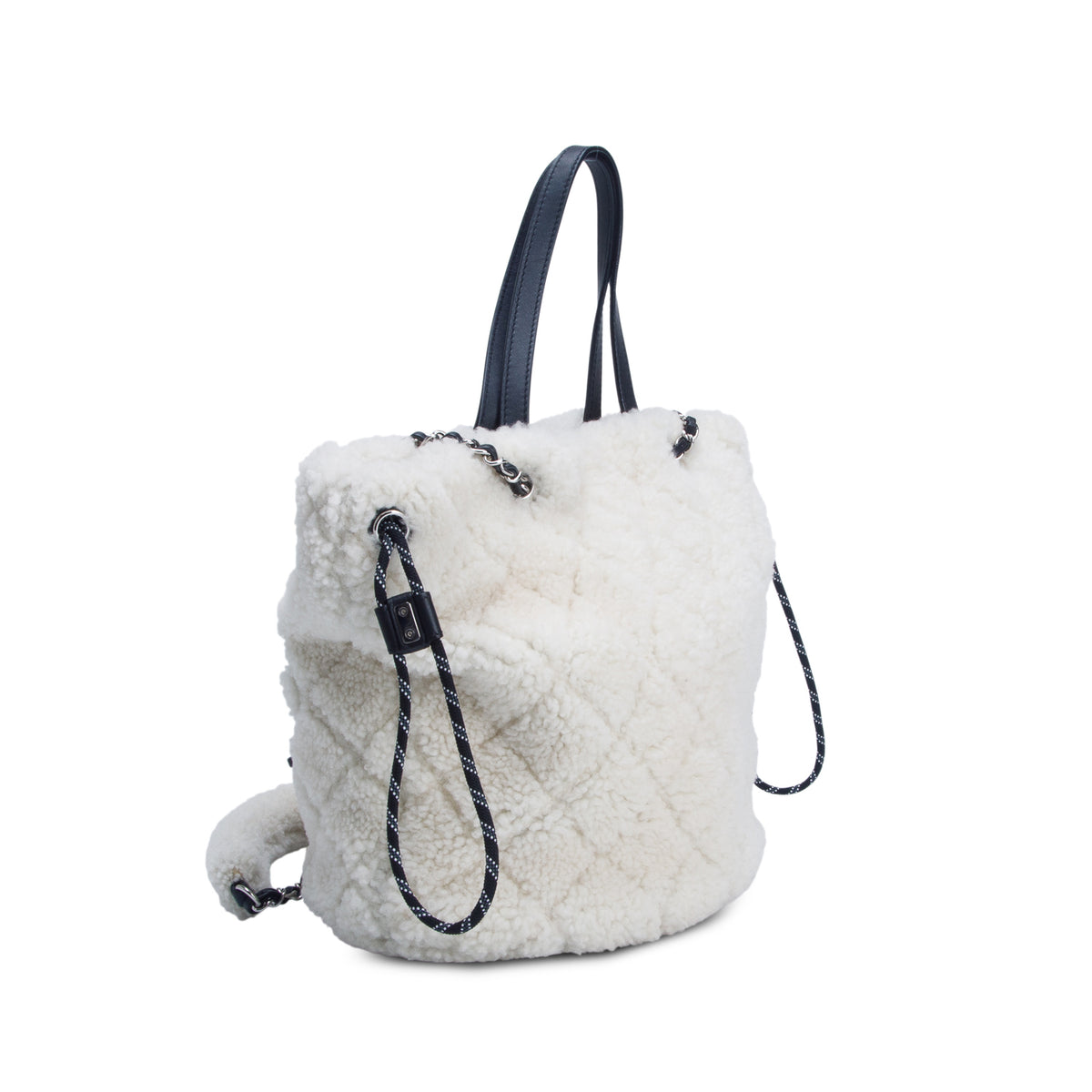 Chanel Cream Shearling Coco Neige Tote
