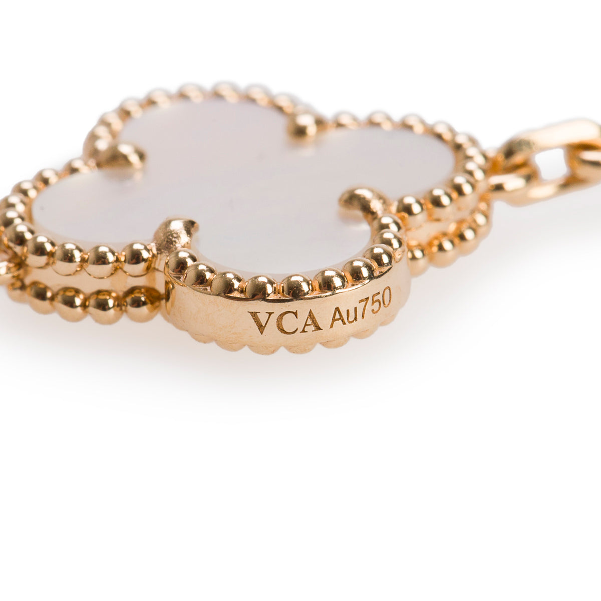 Van Cleef & Arpels 2026 18k Yellow Gold Vintage Alhambra 5 Motif Mother of Pearl Bracelet w/ Box & Certificate