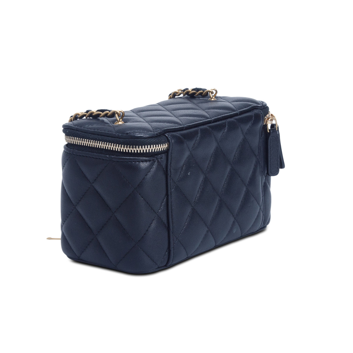 Chanel Black Lambskin Quilted Small Vanity Heart Coco Crush Bag