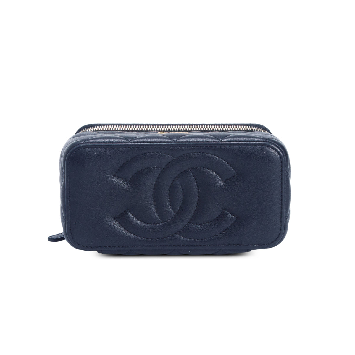 Chanel Black Lambskin Quilted Small Vanity Heart Coco Crush Bag
