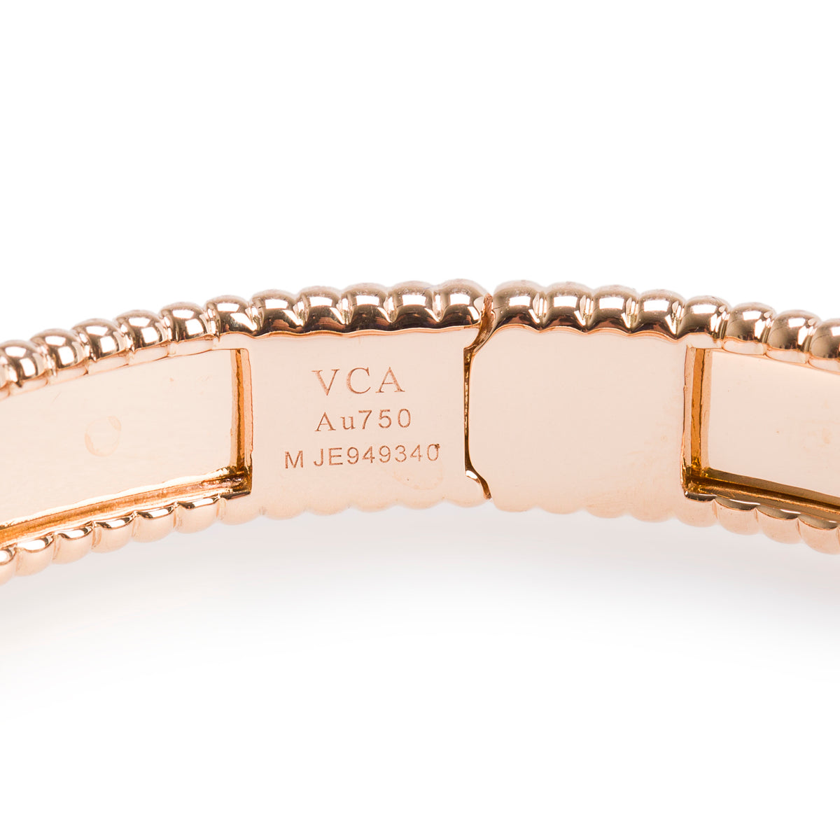 Van Cleef & Arpels 18k Rose Gold Perlee Signature Bracelet, Medium Model w/ Box, Receipt & Certificate