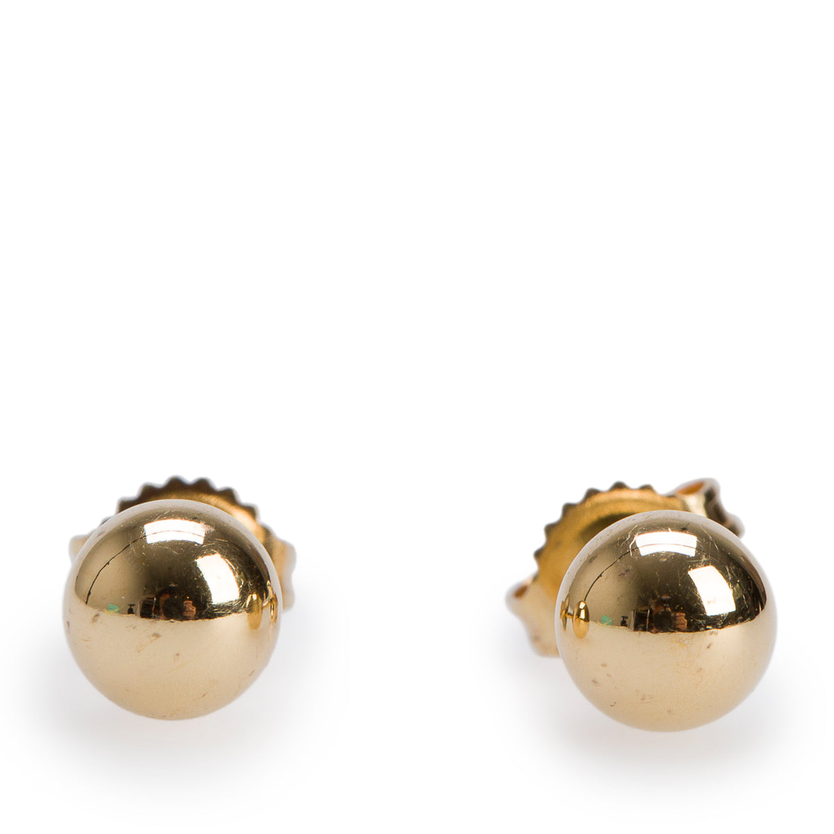 Tiffany & Co. 18k Yellow Gold 5MM HardWear Ball Earrings w/ Box