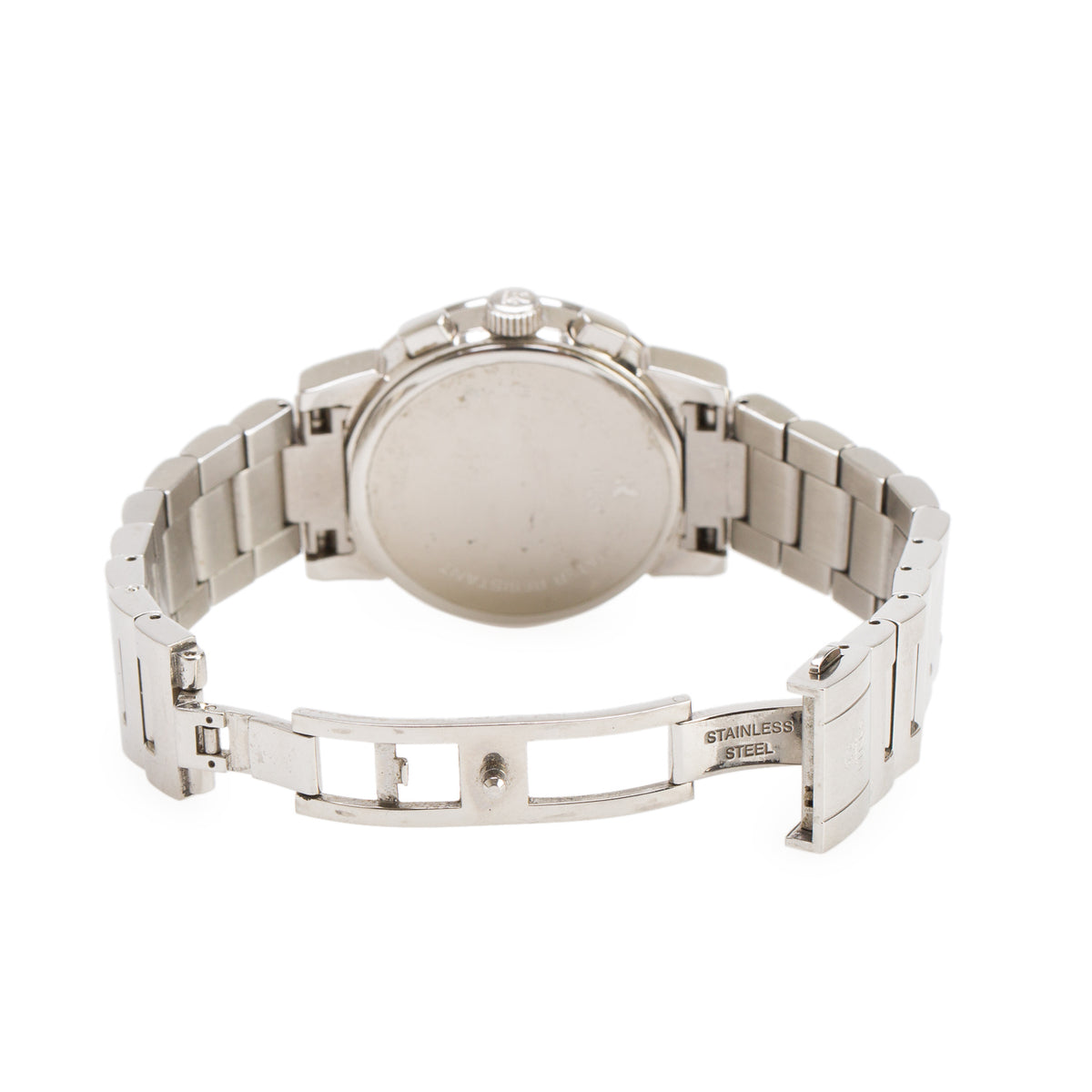 Birks Stainless Steel 34 MM Quartz Chronograph Watch Mother of Pearl Diamond Dial