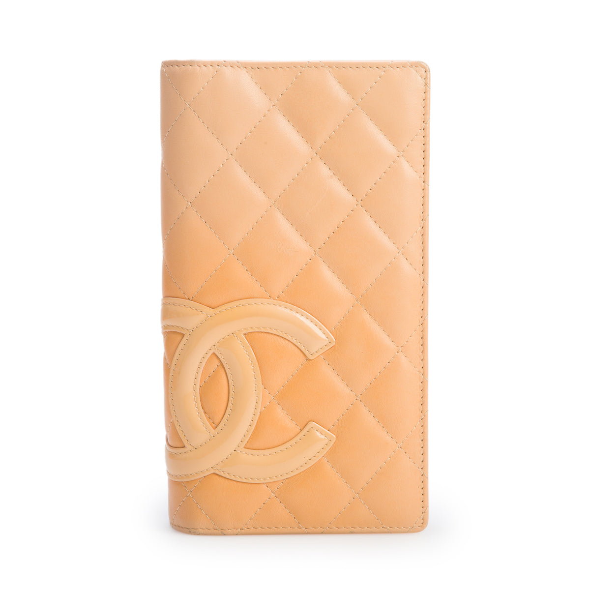 Chanel Beige Calfskin Leather Cambon Yen Wallet w/ Box & Authenticity Card