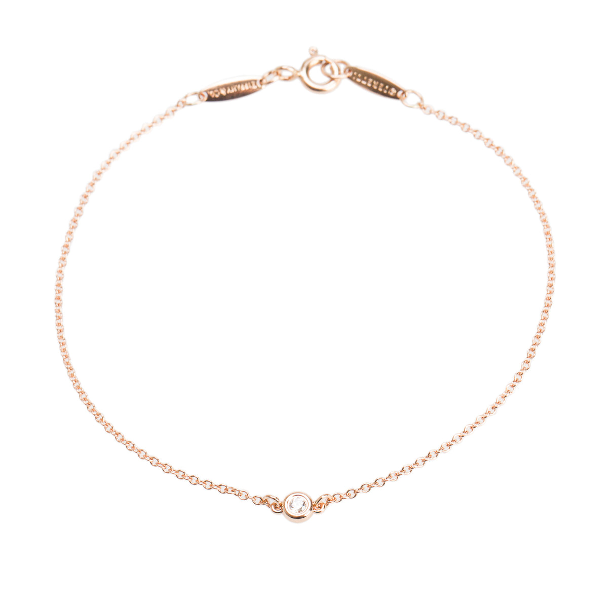 Tiffany & Co. Elsa Peretti 18k Rose Gold 0.03 ct. Diamonds by the Yard Bracelet w/ Box