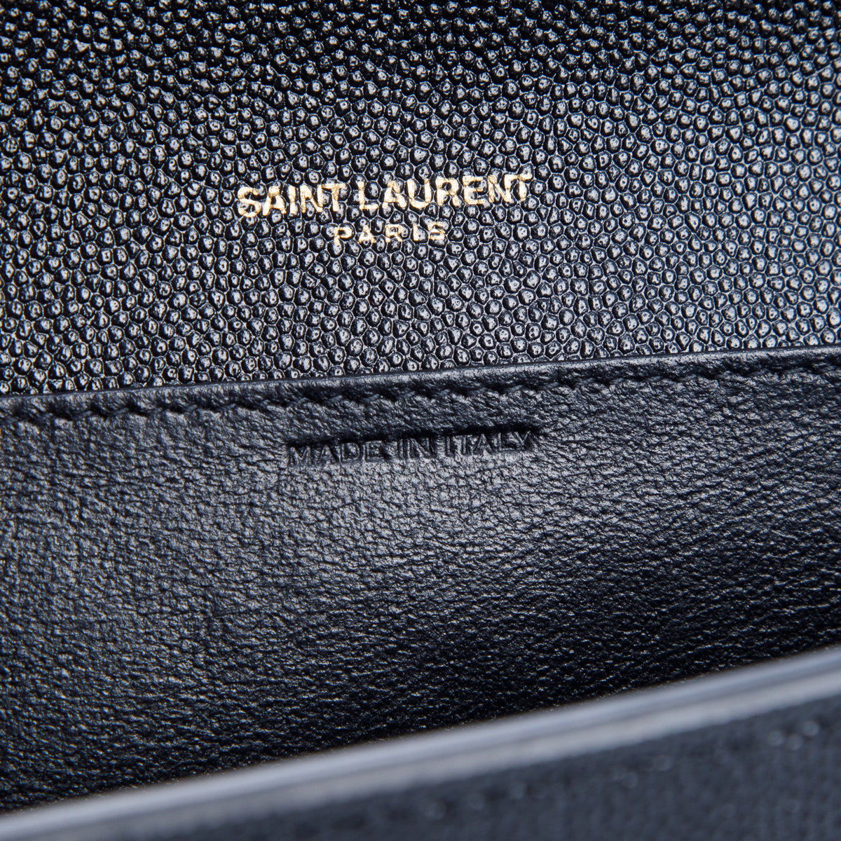 Saint Laurent 2021 Black Grain De Poudre Monogram Uptown Chain Wallet w/ Box