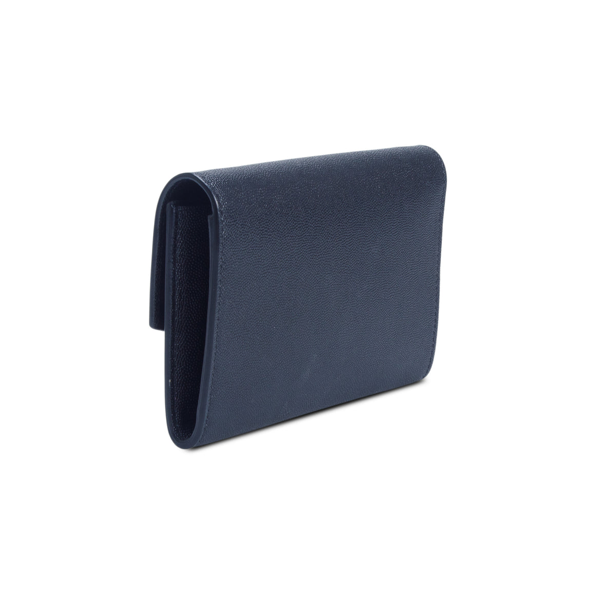 Saint Laurent 2021 Black Grain De Poudre Monogram Uptown Chain Wallet w/ Box