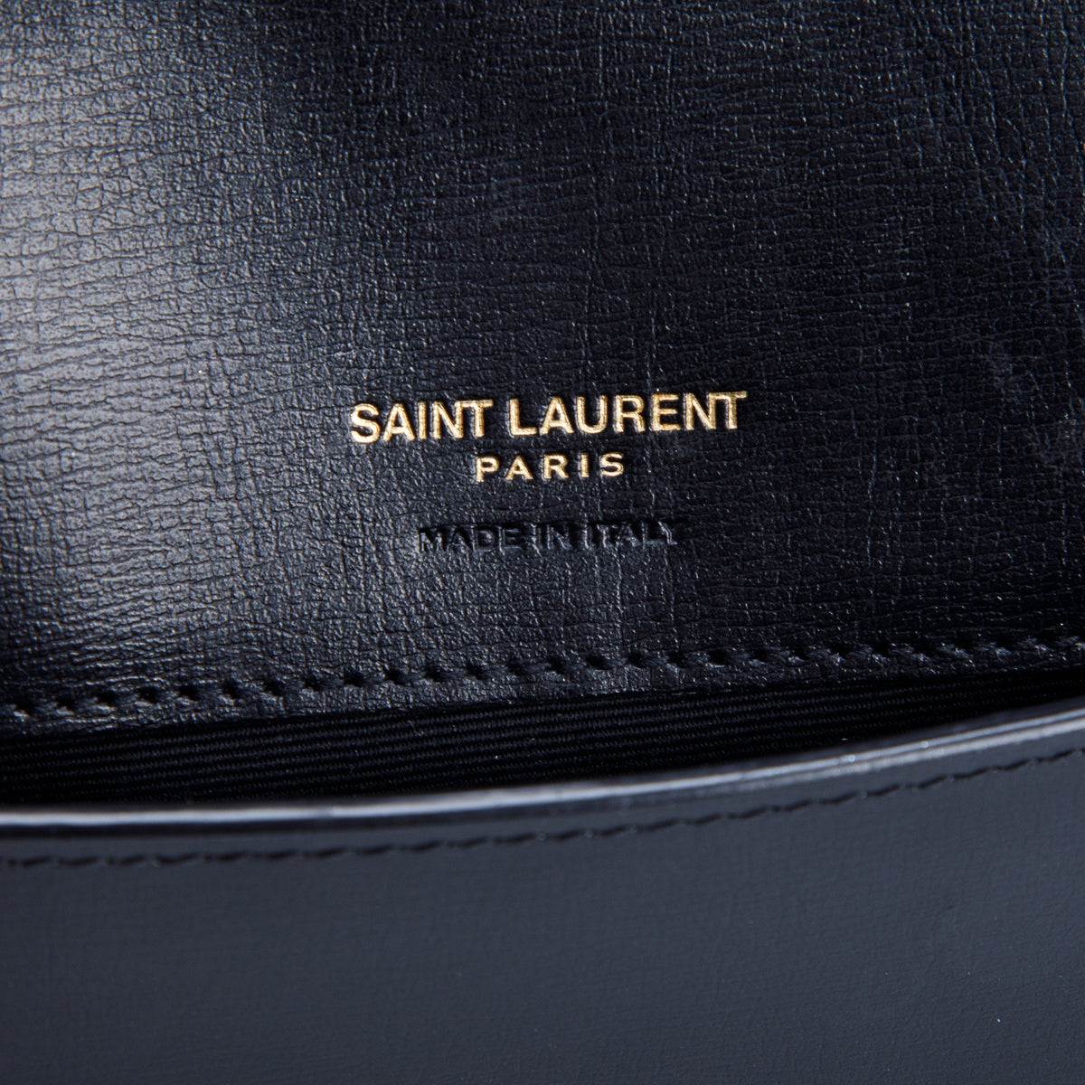 Saint Laurent 2022 Black Calfskin Leather Cassandre Phone Holder w/ Box