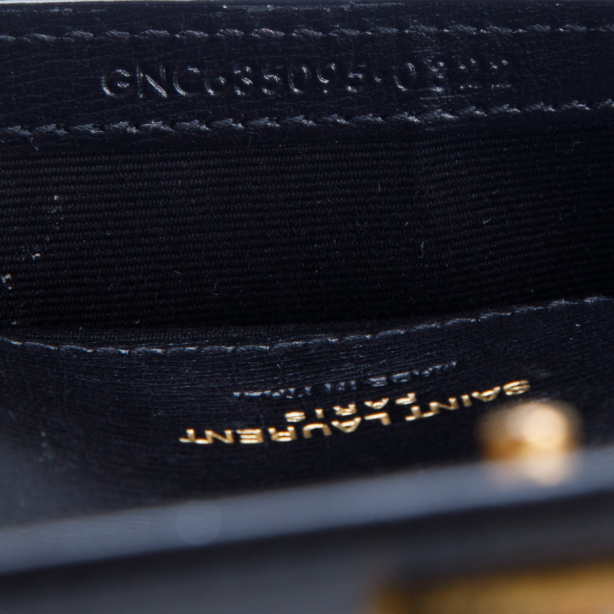 Saint Laurent 2022 Black Calfskin Leather Cassandre Phone Holder w/ Box