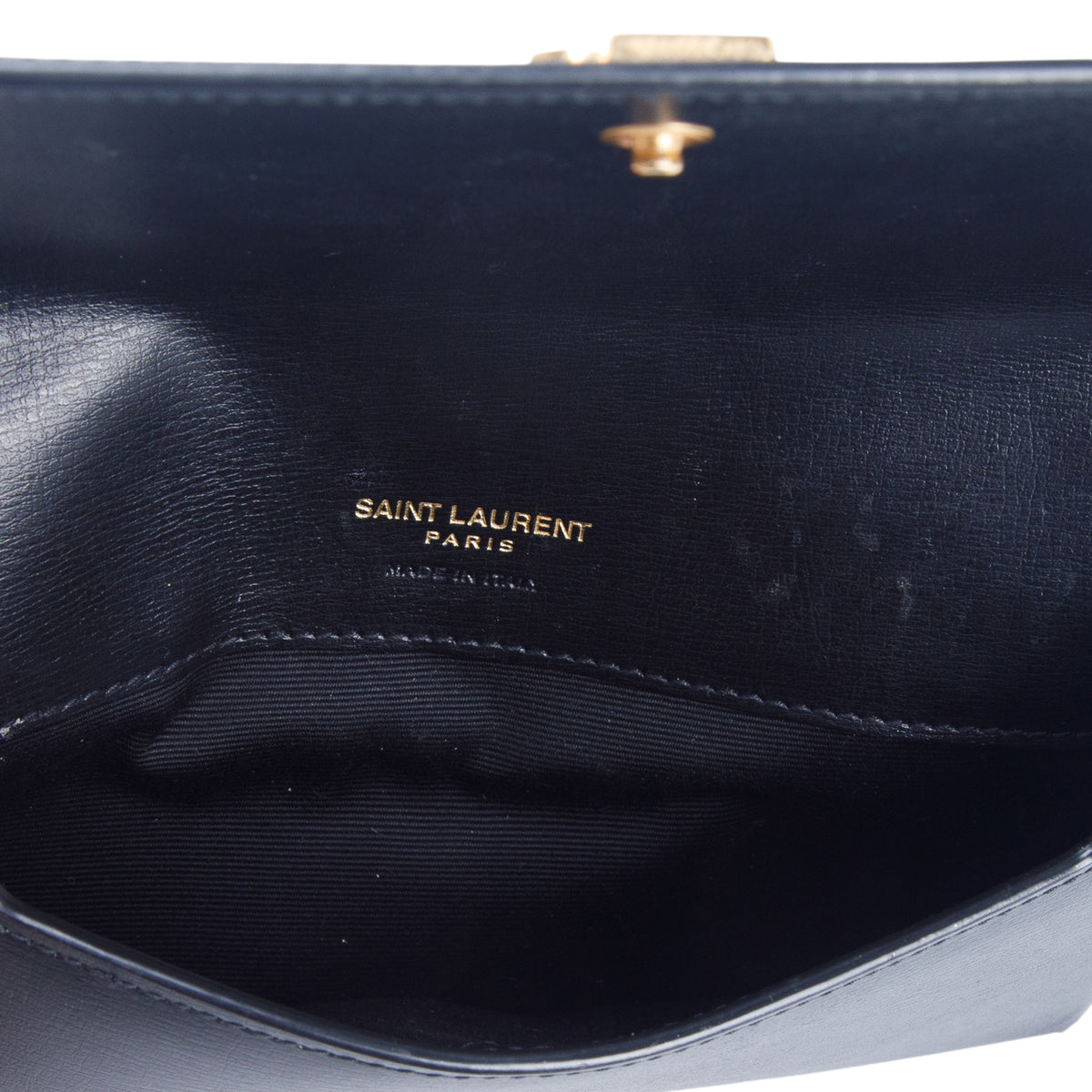 Saint Laurent 2022 Black Calfskin Leather Cassandre Phone Holder w/ Box
