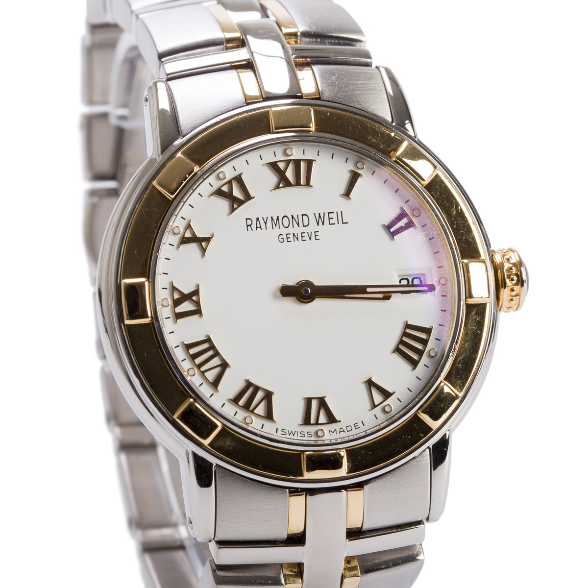 Raymond Weil Two-Tone Stainless Steel Parsifal 387 MM Quartz Watch White Dial
