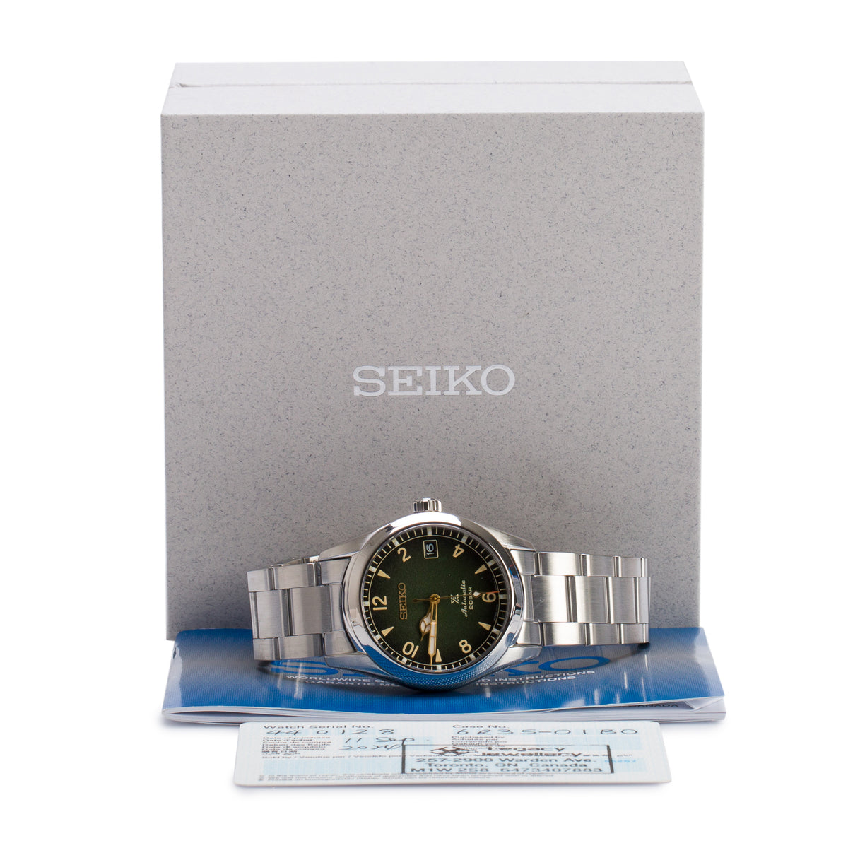 Seiko 2024 Stainless Steel Prospex Alpinist 38 MM Automatic Watch Green Dial SPB155J1 w/ Box & Papers