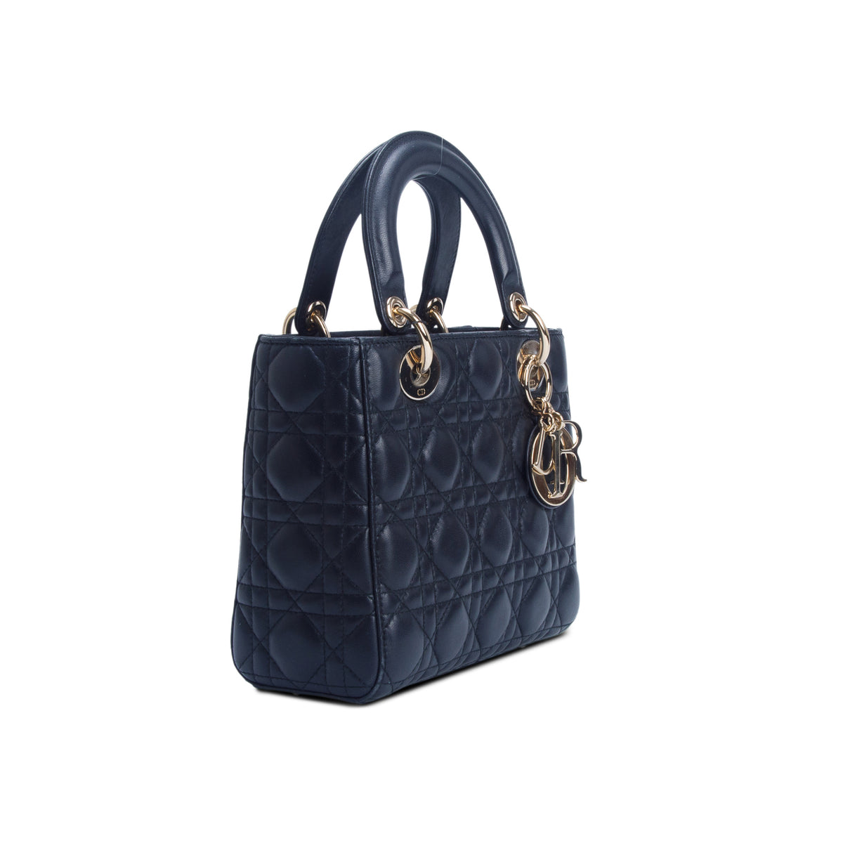 Christian Dior Black Calfskin Cannage Small Lucky Badges My Lady Dior w/ Box, Authenticity Card & Strap